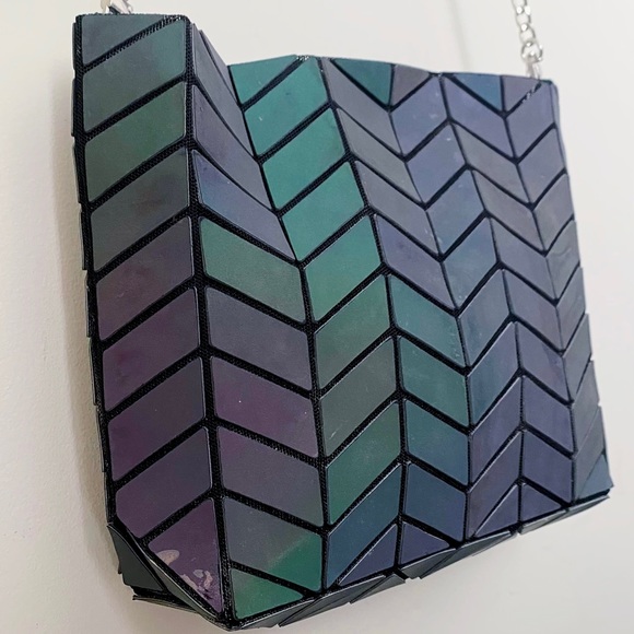 Issey Miyake Bao Bao Multicolor Geometric Zip Pouch Clutch Crossbody Bag - Picture 5 of 11